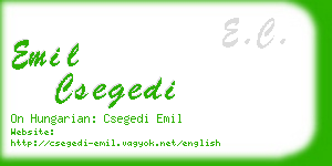 emil csegedi business card